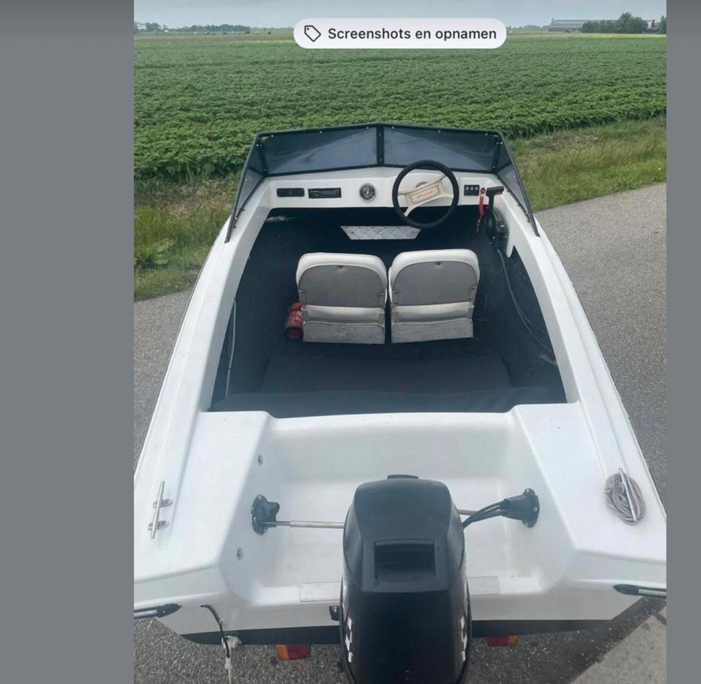 Speedboot, Watersport en Boten, Speedboten, Gebruikt, Overige merken, Benzine, Minder dan 70 pk, Buitenboordmotor, Polyester, Ophalen