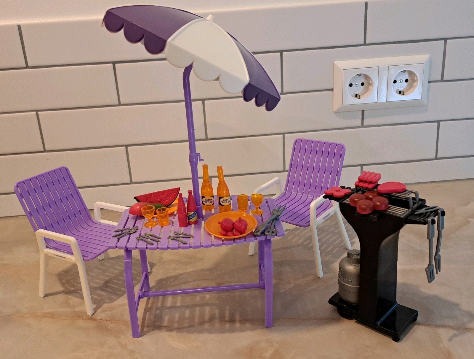Vintage Barbie BBQ set, Ophalen of Verzenden, Gebruikt, Barbie