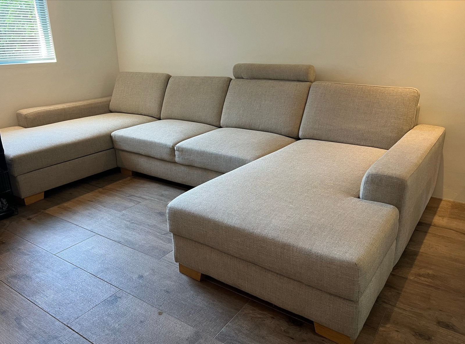 Grote Hoekbank U met Opbergruimte SÖRVALLEN beige/bruin, Ophalen, Gebruikt, Hoekbank, 300 cm of meer