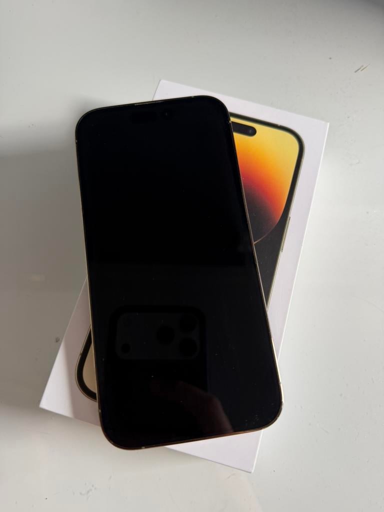Iphone 14 pro goud 128 gb, Telecommunicatie, Mobiele telefoons | Apple iPhone, Gebruikt, 128 GB, Zonder abonnement, Zonder simlock