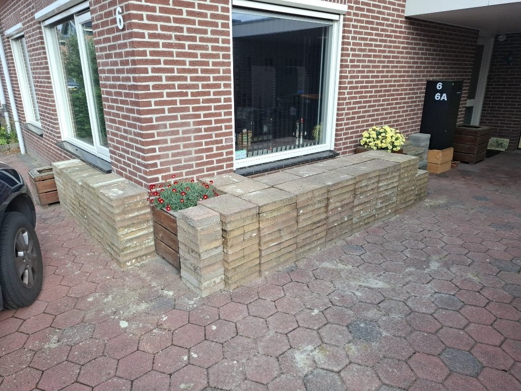 Gratis terrastegels 40 x 30 cm ca. 40 m2, Ophalen, Gebruikt, 10 m² of meer, Beton