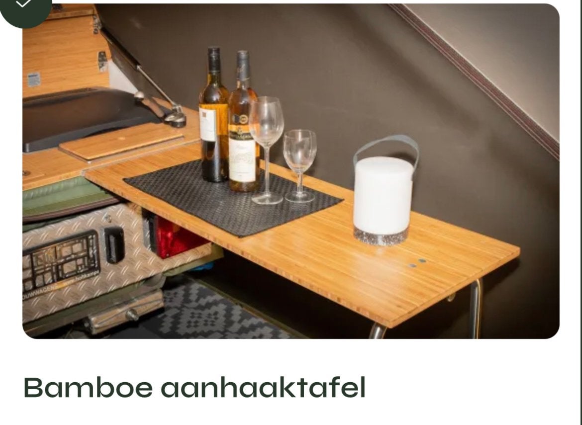 Gezocht: holkamper bamboe aanhaaktafel, Ophalen of Verzenden, Zo goed als nieuw