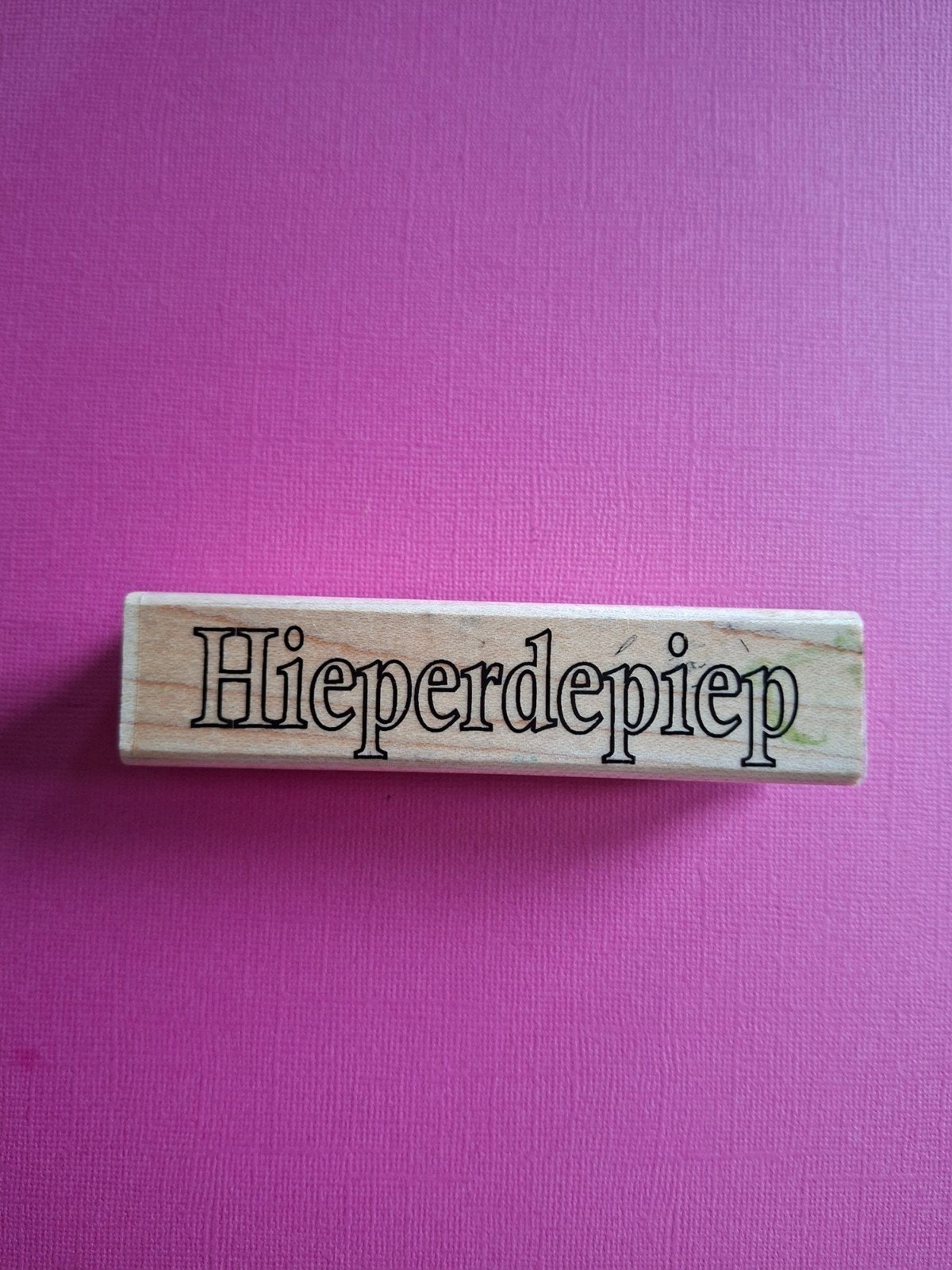 Ludiec houten stempel tekst, Ophalen of Verzenden, Zo goed als nieuw, Houten stempel