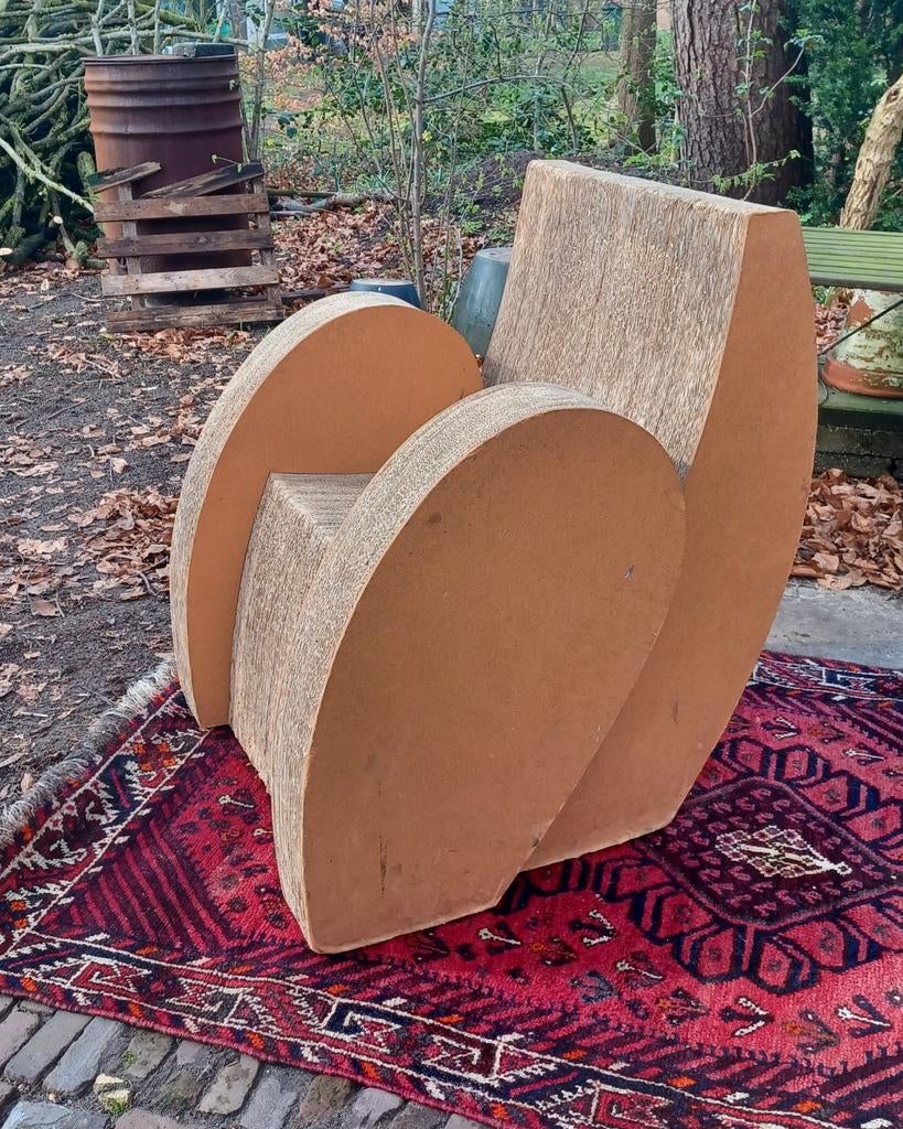 Kartonnen design fauteuil. Cardboard chair. Stoel karton., Ophalen, Overige materialen, Gebruikt, Overige kleuren