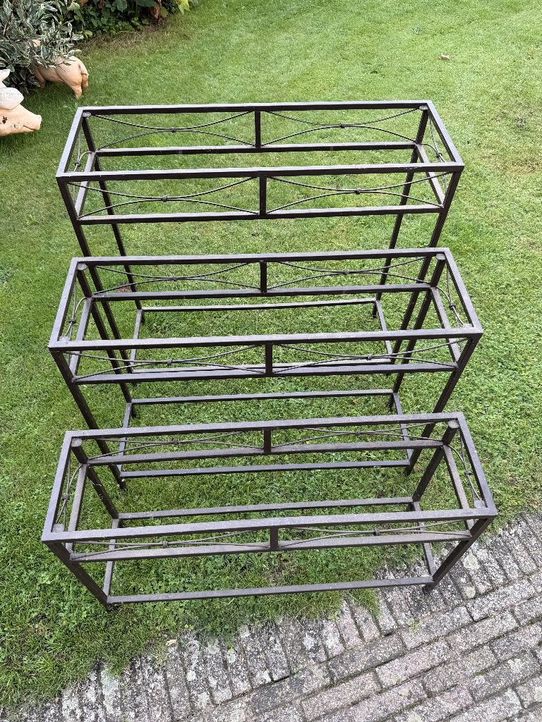 Metalen Sidetables 3st., Ophalen, 50 tot 100 cm, Zo goed als nieuw, Metaal