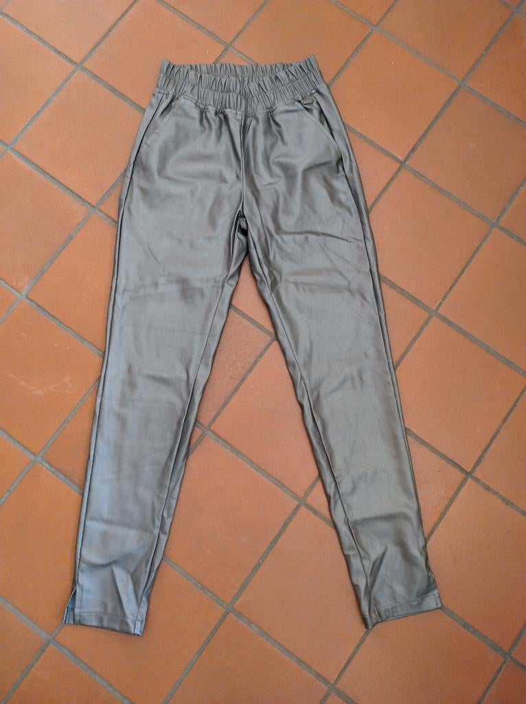 Ambika broek pu  leer look  nieuw metallic zilver/ brons L, Kleding | Dames, Broeken en Pantalons, Overige kleuren, Maat 42/44 (L)