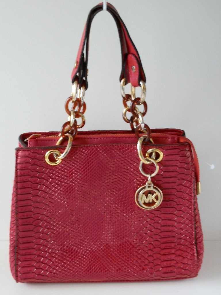 Michael Kors damestas. Python., Sieraden, Tassen en Uiterlijk, Tassen | Damestassen, Zo goed als nieuw, Overige typen, Rood, Ophalen of Verzenden