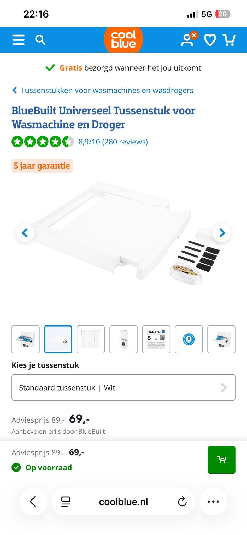 Tussenstuk voor Wasmachine en Droger, Ophalen of Verzenden, Nieuw