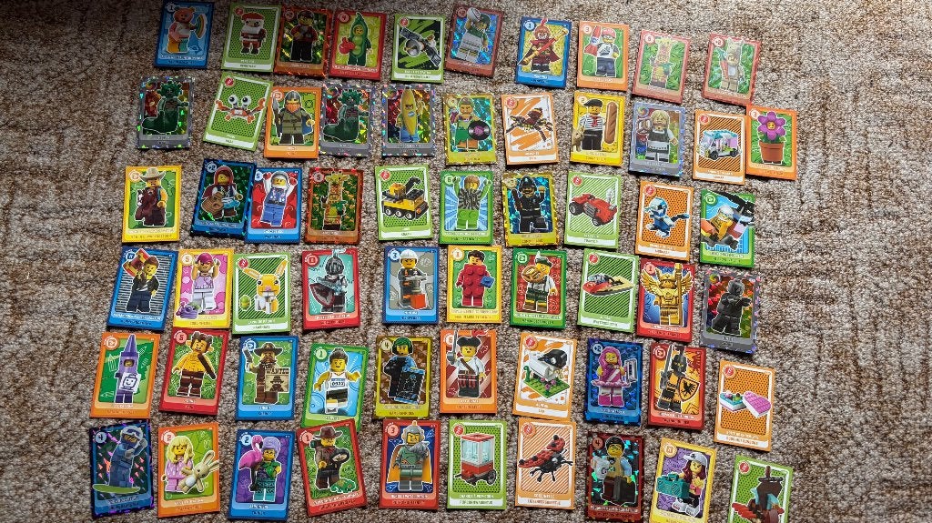 61 lego plaatjes, verzamelkaarten, Ophalen of Verzenden, Gebruikt