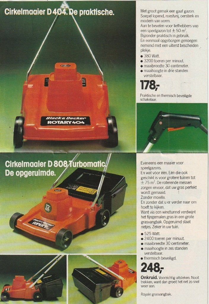Vintage folder 1980 Black & Decker grasmaaiers & gereedschap, Verzenden, Overige typen