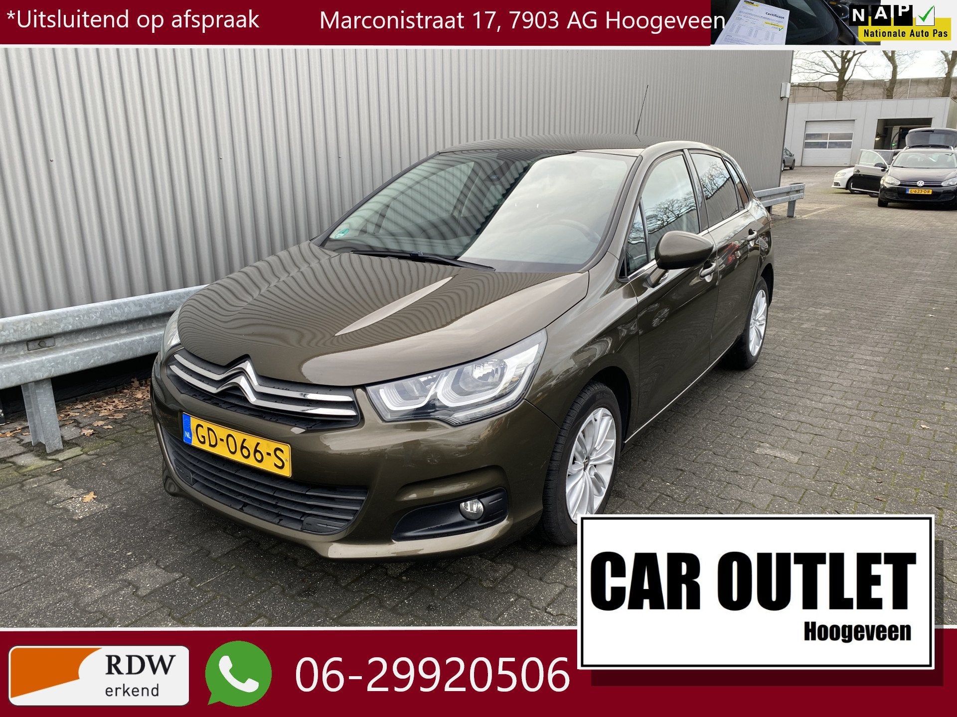 Citroën C4 1.2 PureTech Business Clima, Navi, CC, PDC, LM,, Auto's, Stof, Euro 6, 1199 cc, Bruin