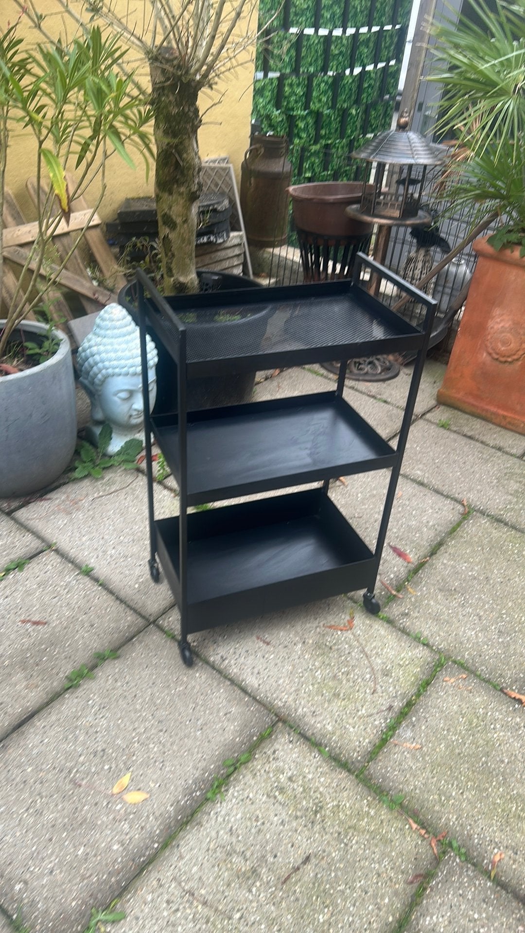Keukentrolley/ Roltafel zwart metaal als nieuw, Ophalen, Zwart, Zo goed als nieuw, Minder dan 100 cm