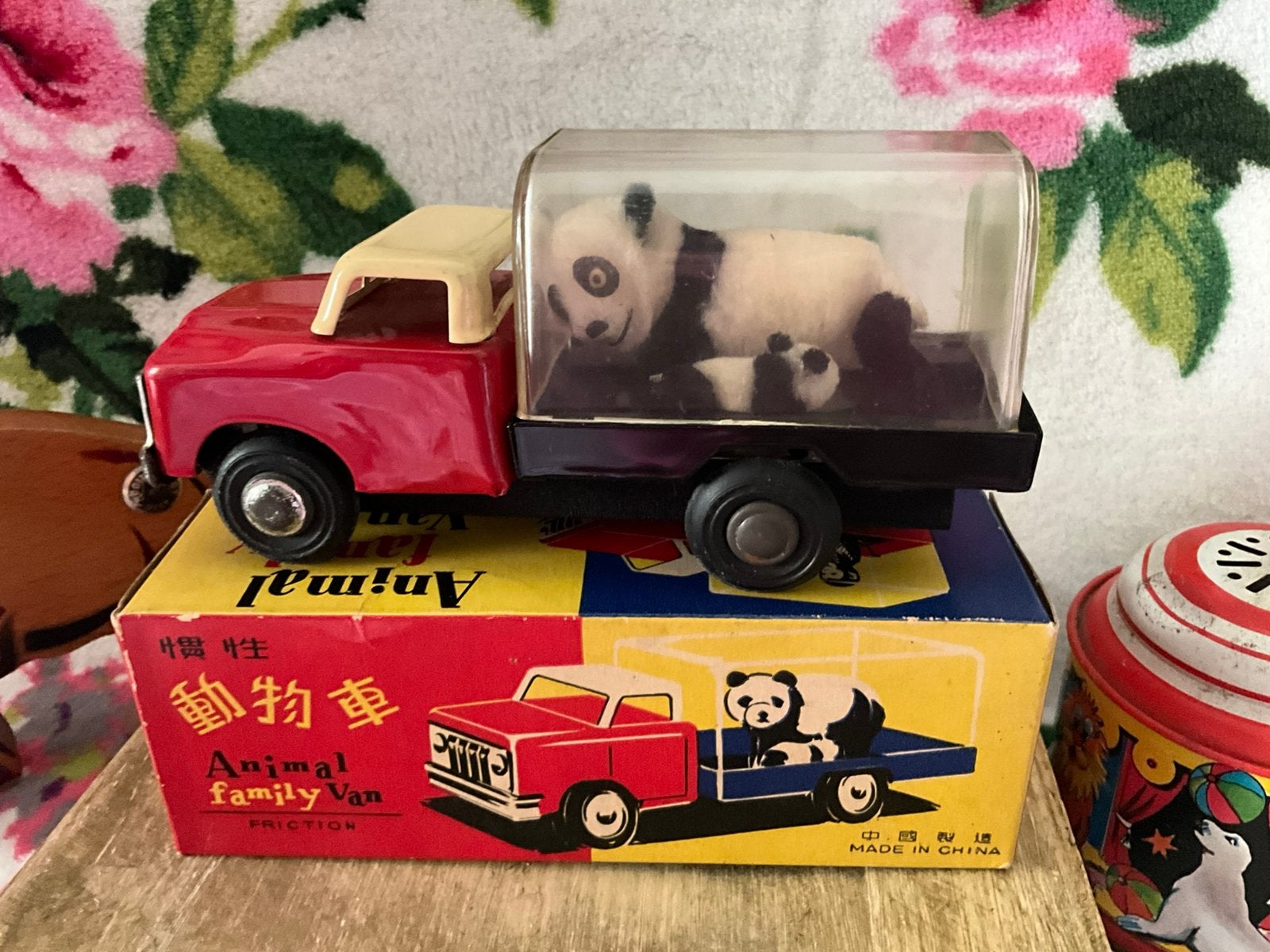 Unieke antieke blikken circus truck met frictie aandrijving, Ophalen of Verzenden