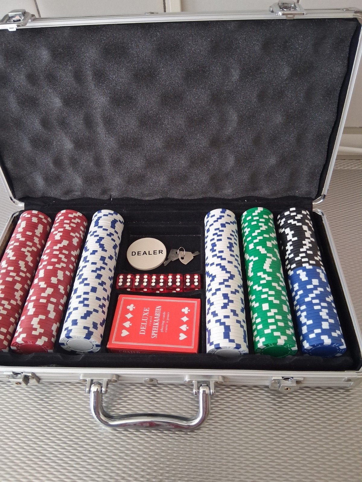 Complete Pokerset in Afsluitbare Aluminium Koffer, Vijf spelers of meer, Ophalen of Verzenden, Gebruikt