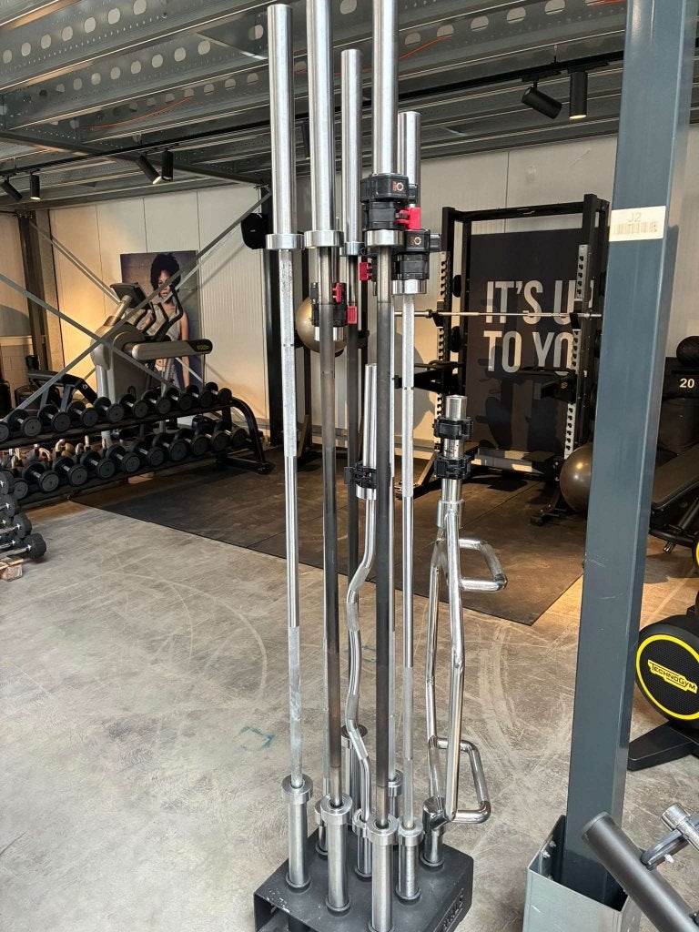OPRUIMING! Barbells incl houder, Niet ingevuld, Gebruikt, Niet ingevuld, Halterstangen