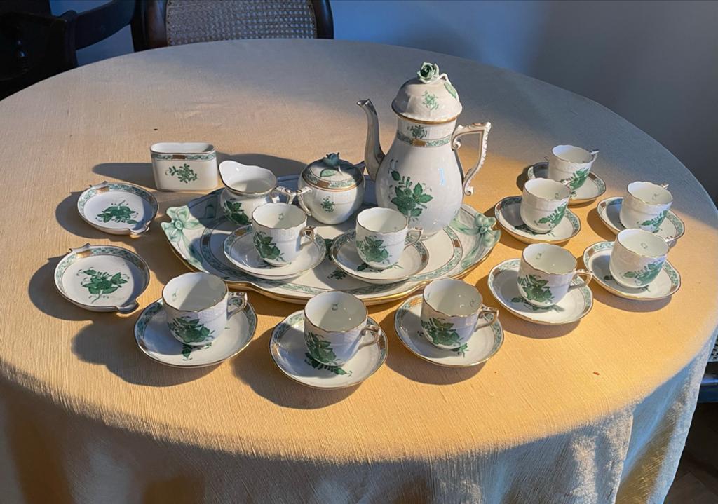 Herend Hungary Handgeschilderd Koffieservies - 29 Delig, Ophalen of Verzenden