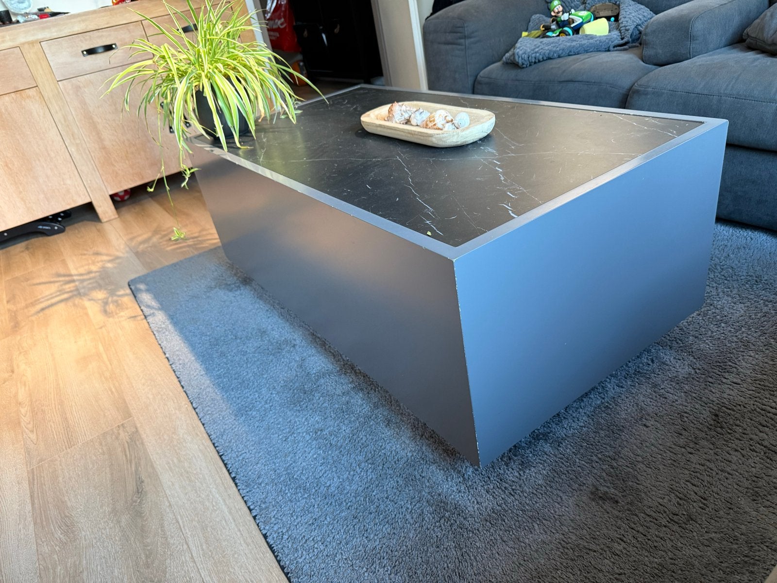 MDF Bijzettafel met Verwisselbaar Stenen Inlegblad, Ophalen, Gebruikt, 100 tot 150 cm, 50 tot 100 cm