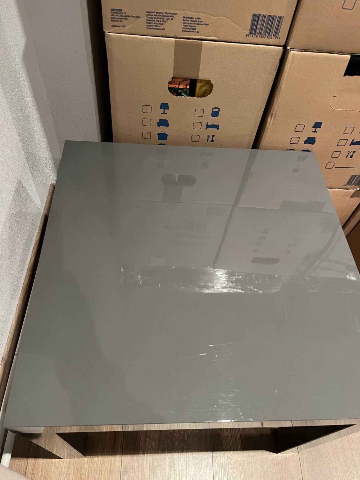 IKEA Grijs Hoogglans Tafeltje - Gebruikt, Ophalen, Gebruikt