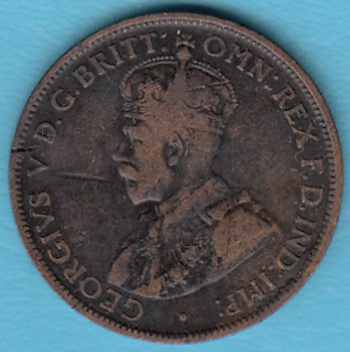 Australië One Half Penny 1911(L) George V in munthouder, Ophalen of Verzenden, Losse munt