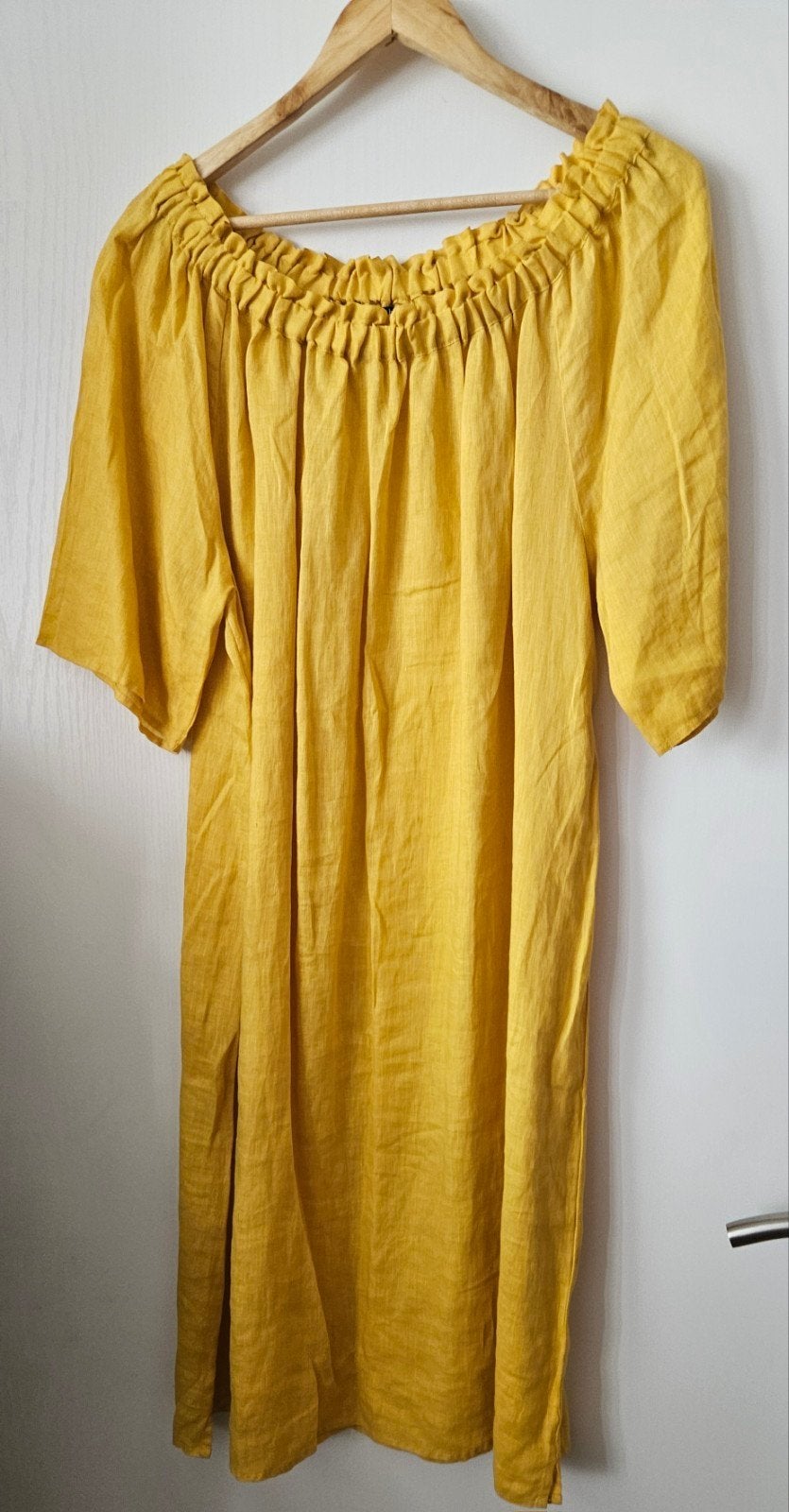 Norah Gele Linnen Jurk Maat 44, Kleding | Dames, Geel, Maat 46/48 (XL) of groter, Nieuw, Ophalen of Verzenden