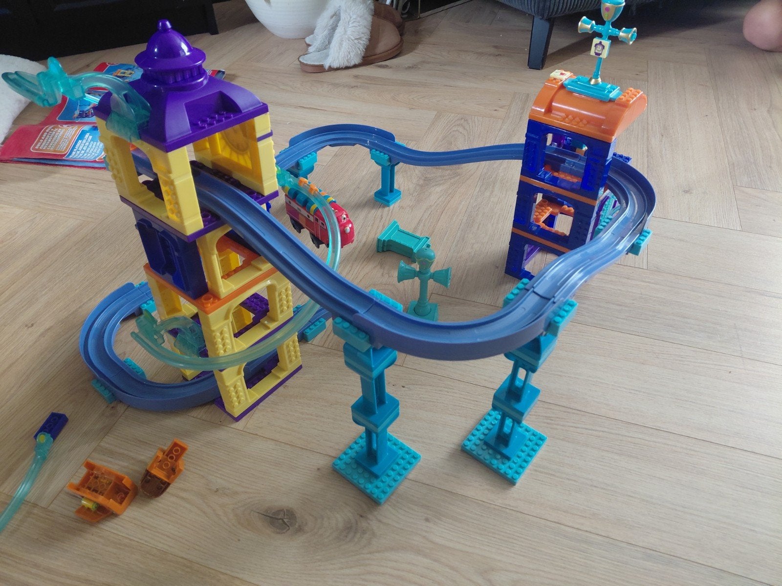 Chuggington Mega Bloks Treinset met Klokkentoren, Ophalen of Verzenden, Gebruikt, Megabloks