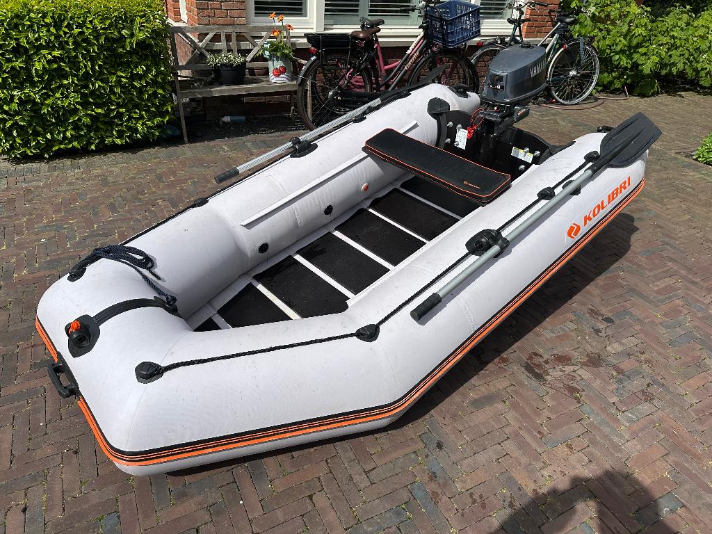 Kolibri KM-300 rubberboot met Yamaha 4pk buitenboordmotor, Watersport en Boten, Bootonderdelen, Ophalen, Gebruikt, Motor en Techniek