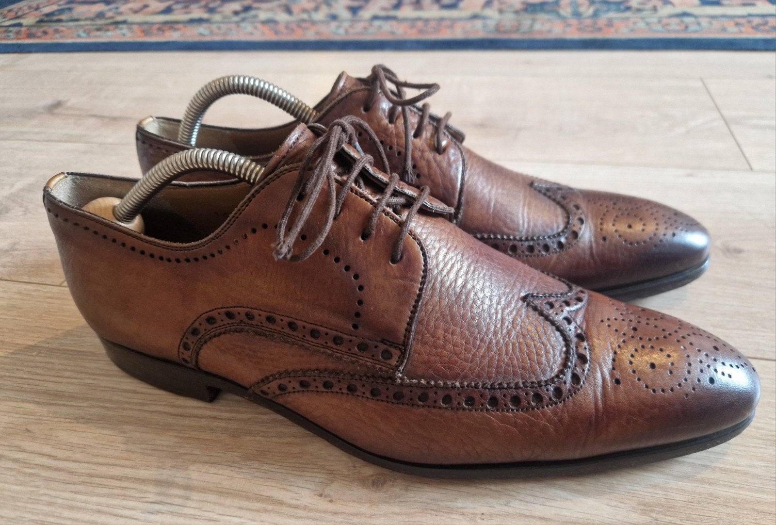 Magnanni brogues handgemaakt kalfsleer 42 / 43 *PERFECT*, Bruin, Ophalen of Verzenden, Zo goed als nieuw, Magnanni
