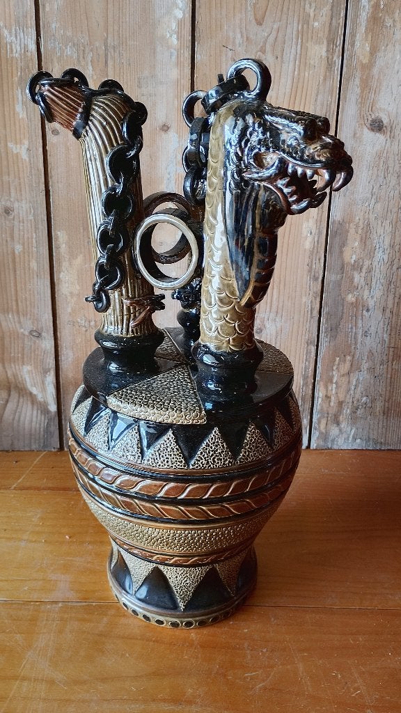 Aziatische aardewerk wierookbrander met oa een drakenkop, Antiek en Kunst, Ophalen of Verzenden