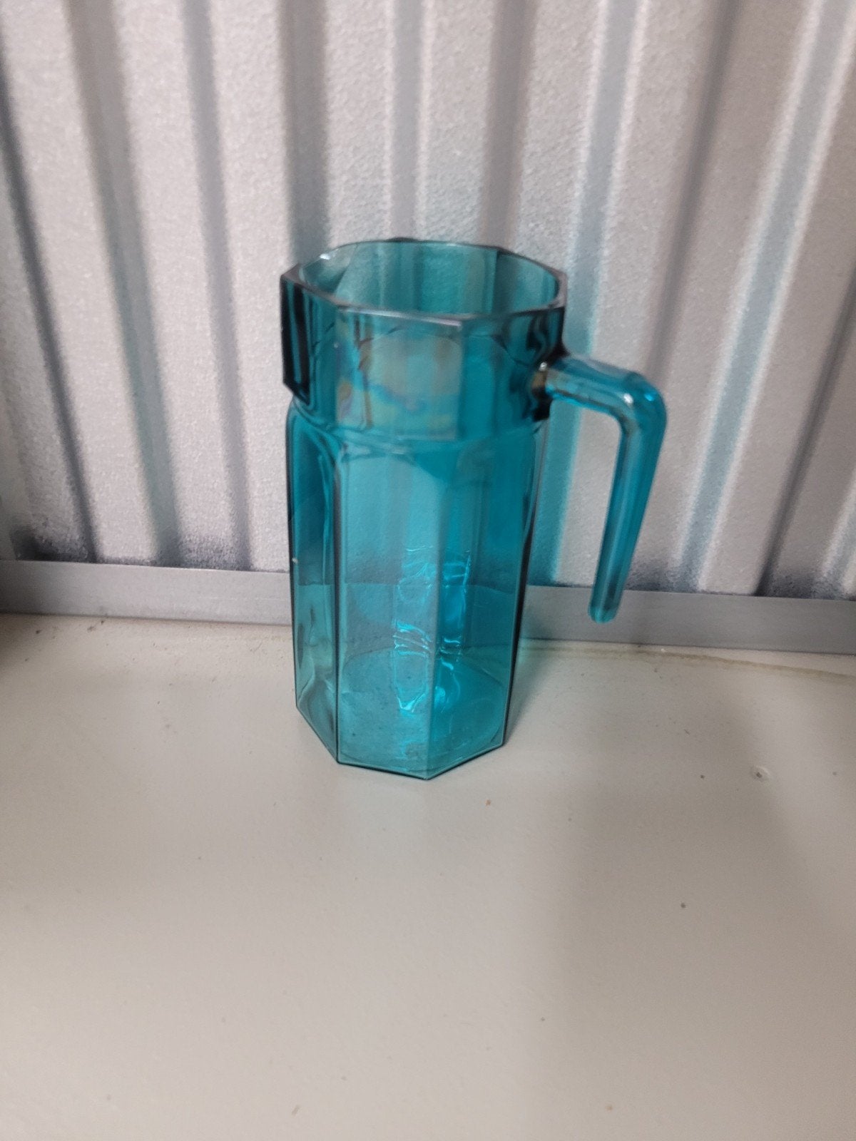 6 blauwe glazen kannen, Ophalen of Verzenden, Glas, Overige stijlen, Glas of Glazen
