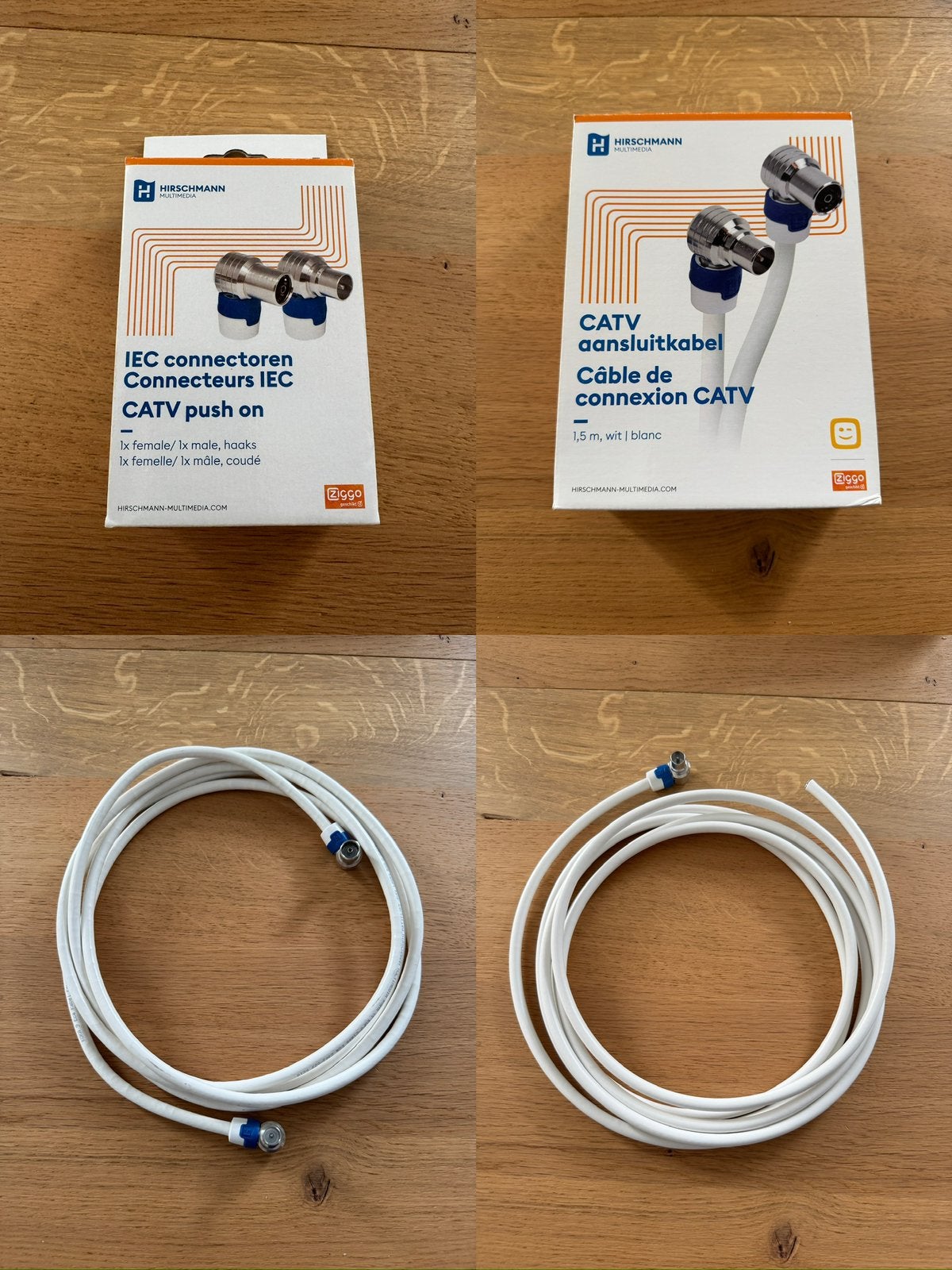 Hirschmann CATV aansluitkabels (FEKAB 5 / KOKA 9), Ophalen, Nieuw, Minder dan 2 meter, Coaxiale kabel