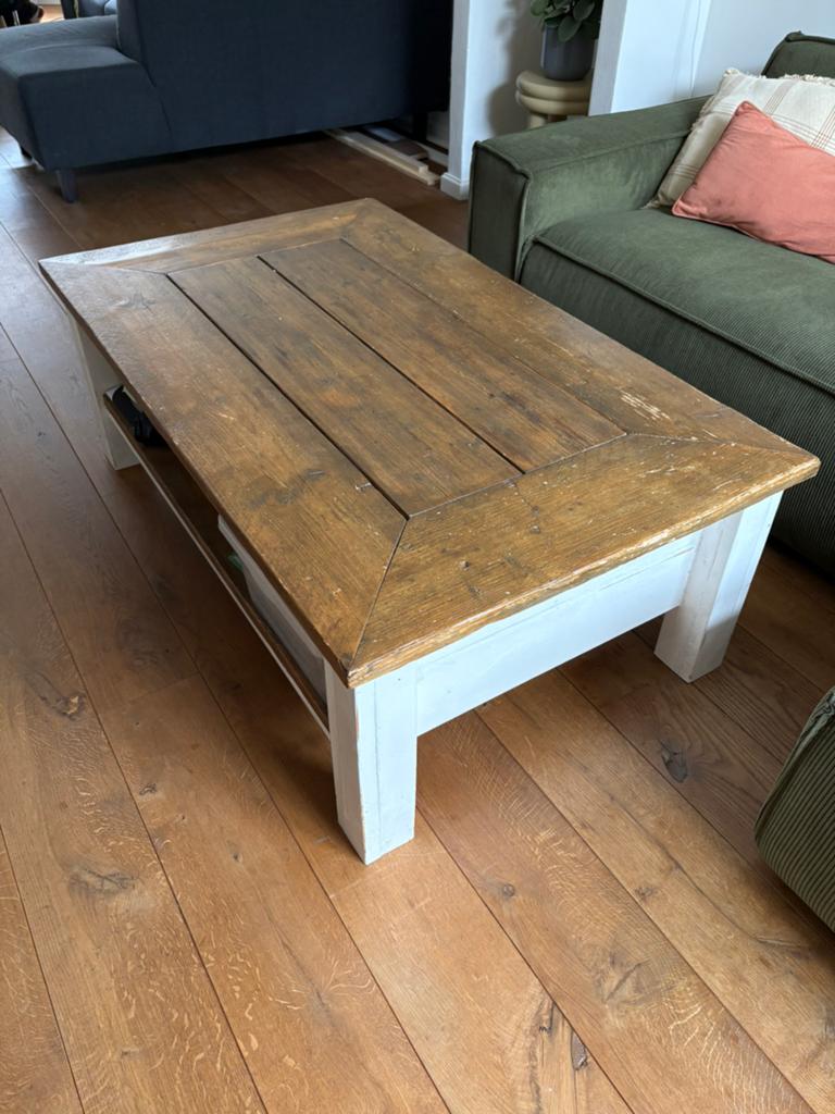 Landelijke salontafel, Huis en Inrichting, Ophalen, Gebruikt, 100 tot 150 cm, 50 tot 100 cm