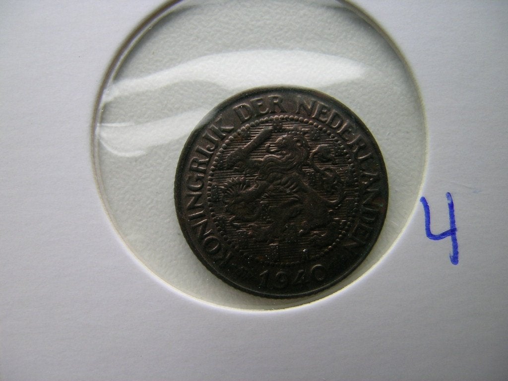 Cent 1940 (nr 4), Ophalen of Verzenden, Koningin Wilhelmina, 1 cent, Losse munt