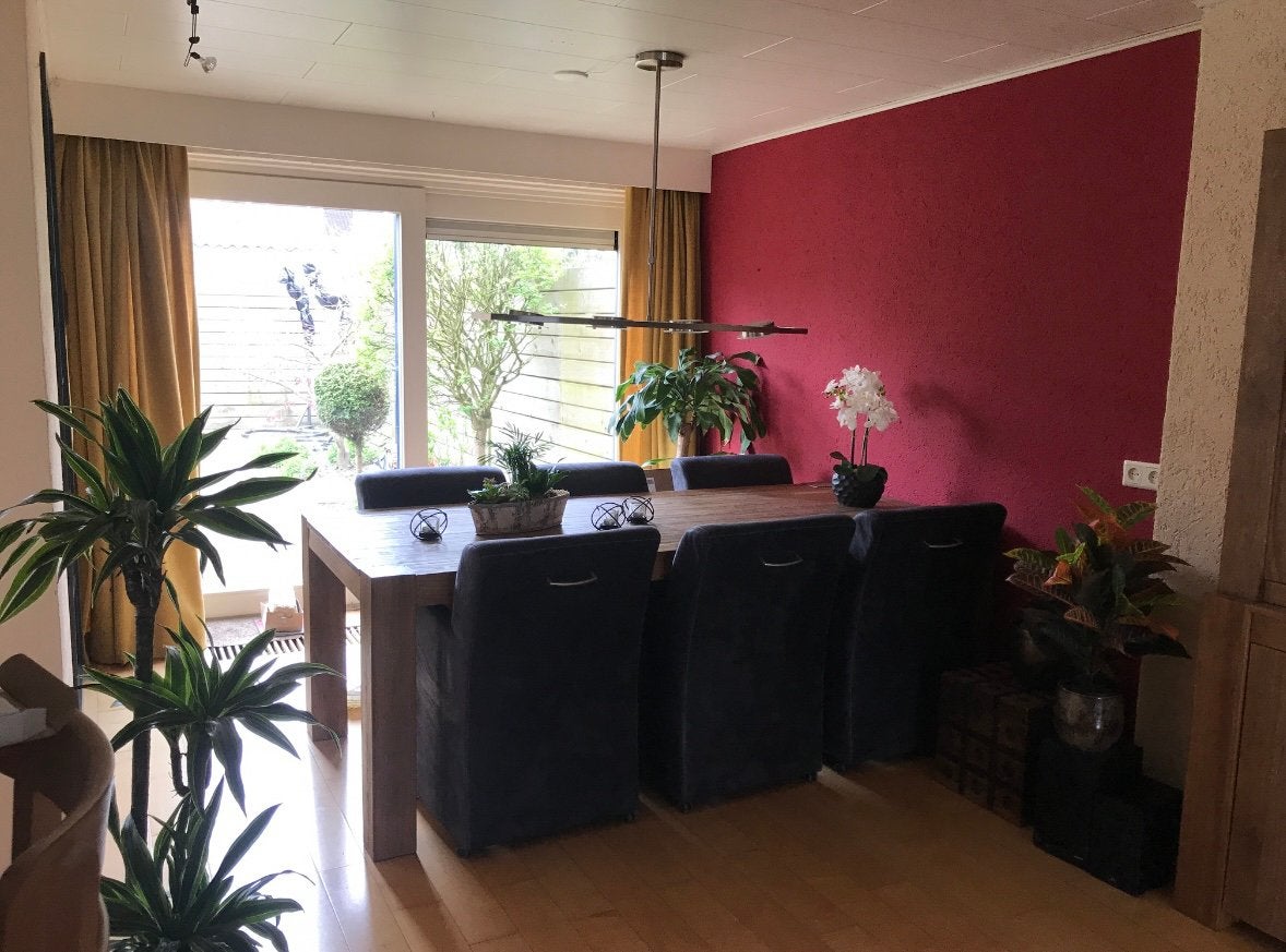 6 eetkamerstoelen, Ophalen, Gebruikt, Zwart, Stof