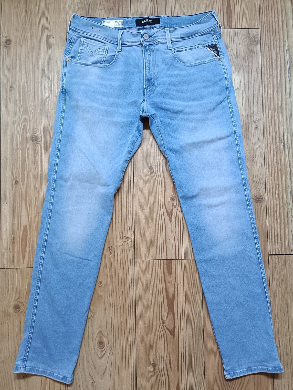 Replay anbass hyperflex maat 34-32, Ophalen of Verzenden, Zo goed als nieuw, Blauw, W33 - W34 (confectie 48/50)