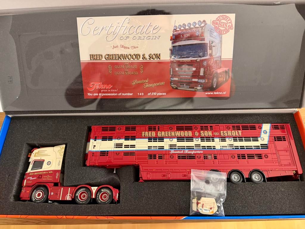 Tekno scania greenwood nieuw, Hobby en Vrije tijd, Modelauto's | 1:50, Verzenden, Nieuw, Bus of Vrachtwagen, Tekno