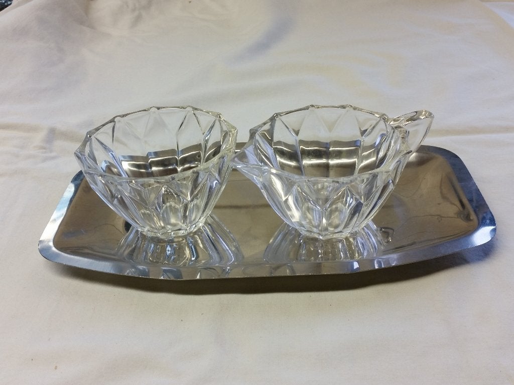 Melk en suiker setje / roomstelletje, Overige typen, Ophalen of Verzenden, Overige stijlen, Glas