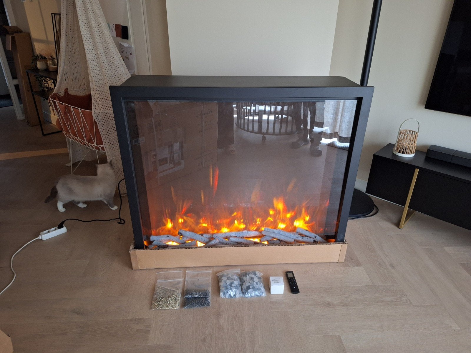 NIEUW Amantii TRD-48 elektrische sfeerhaard 48 inch, Ophalen, Nieuw, Inbouwhaard, Elektrische haard