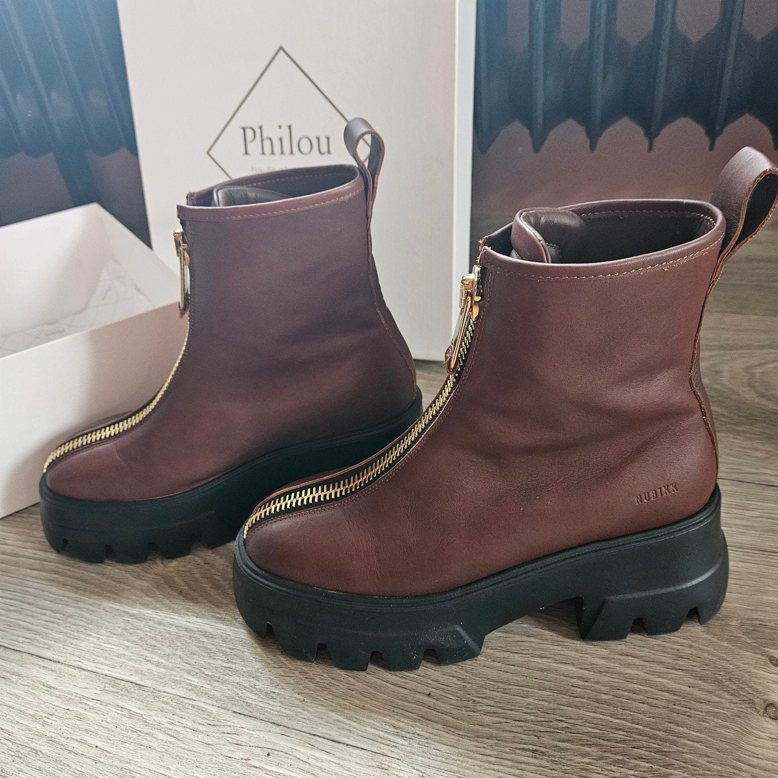 Philou nubikk laarzen, Nubikk, Bruin, Lage of Enkellaarzen, Ophalen of Verzenden