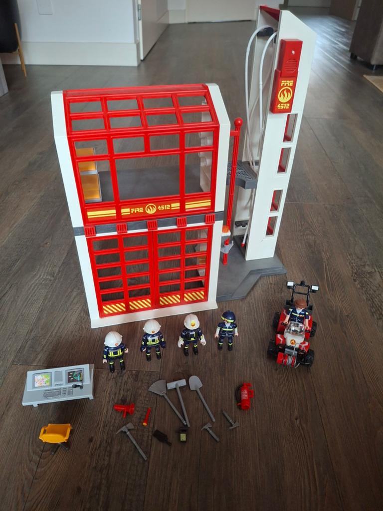Playmobil brandweerkazerne met quad, Ophalen of Verzenden