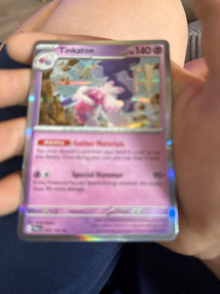 Tinkaton Pokémon Kaart - Zeldzaam en Glanzend, Ophalen of Verzenden, Gebruikt, Losse kaart, Foil
