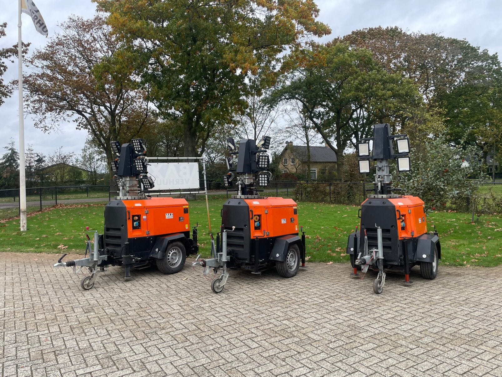 Trime lichtmast generators X-eco kubota motor, Ophalen, Gebruikt