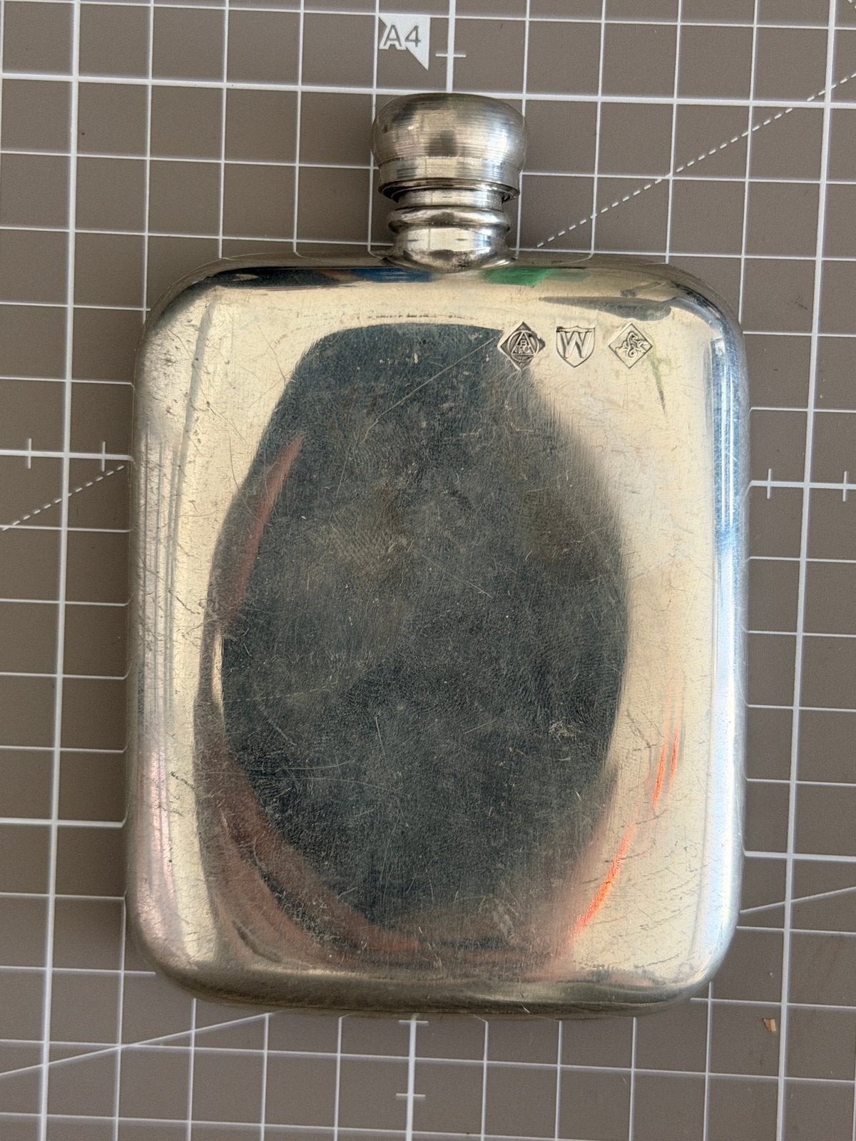 Vintage A.R. Wentworth Sheffield tinnen heupfles / zakflacon, Antiek en Kunst, Antiek | Tin, Ophalen of Verzenden