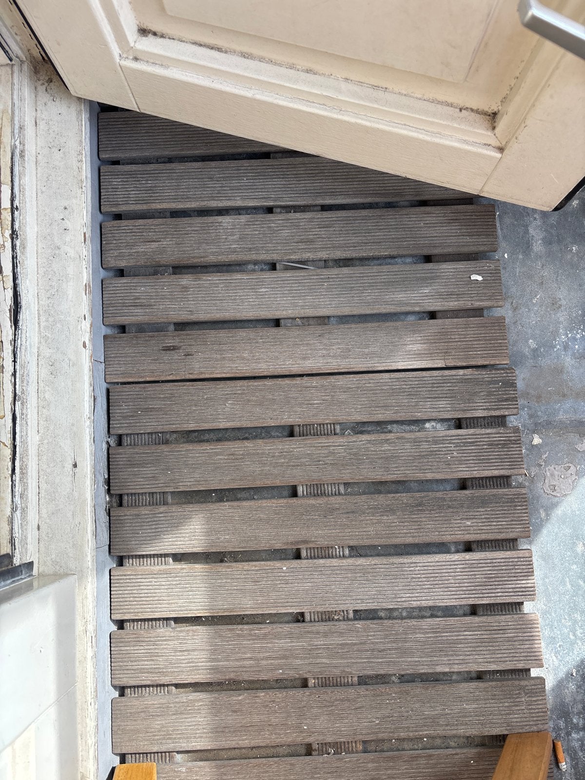 Set van 7 gebruikte houten vlonders 50x50 met gebruikersspor, Tuin en Terras, Terrasdelen en Vlonders, Ophalen, Gebruikt, Hout
