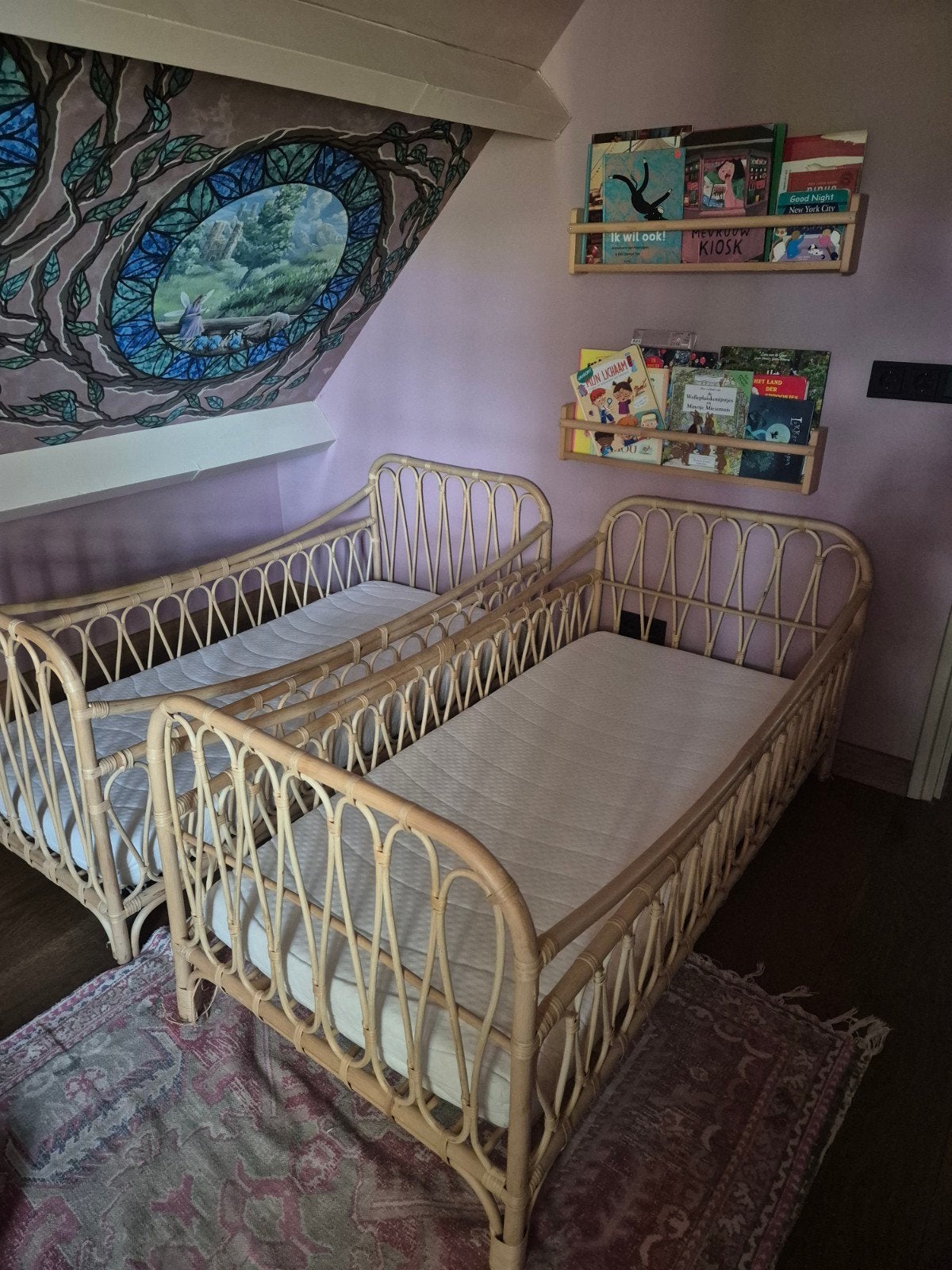Echte Rotan peuterbedjes handgemaakt!, Kinderen en Baby's, Kinderkamer | Bedden, Ophalen, 140 tot 160 cm, 70 tot 85 cm, Matras