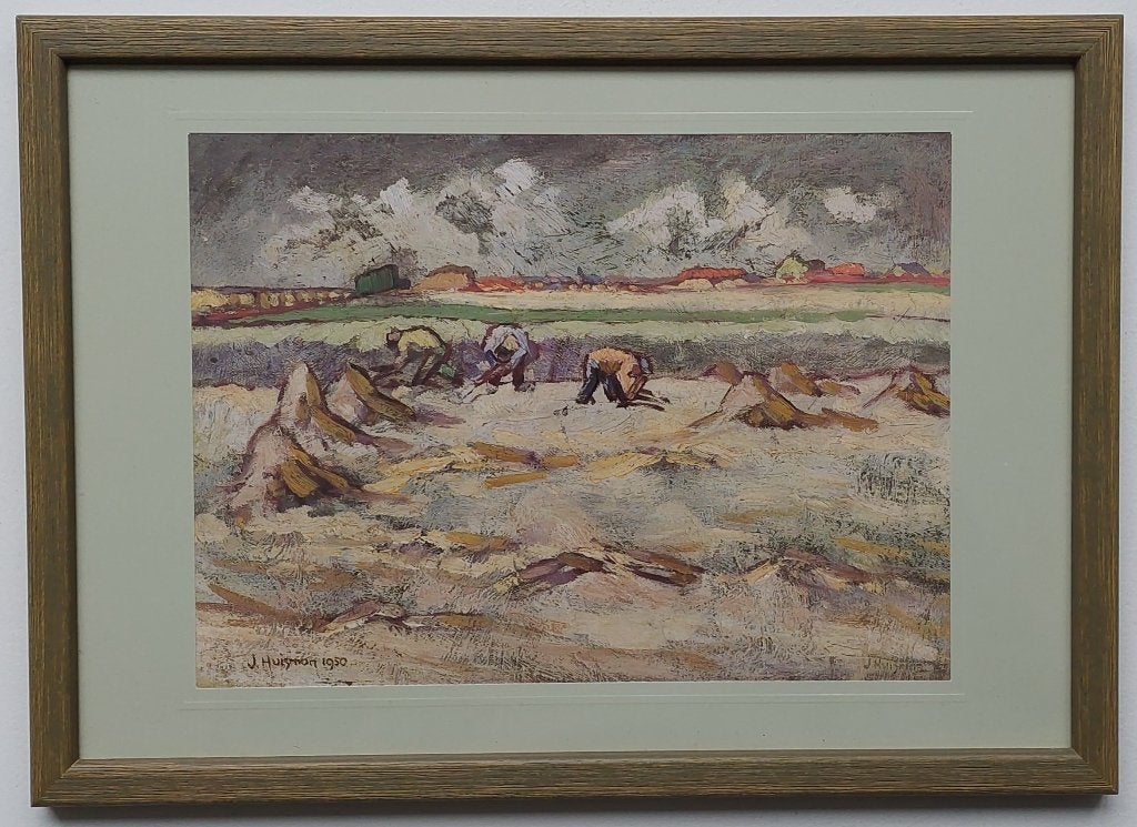 Jopie's Boeren in de Workumerwaard, Antiek en Kunst, Ophalen of Verzenden, Foto, Print/reproductie, Achter glas