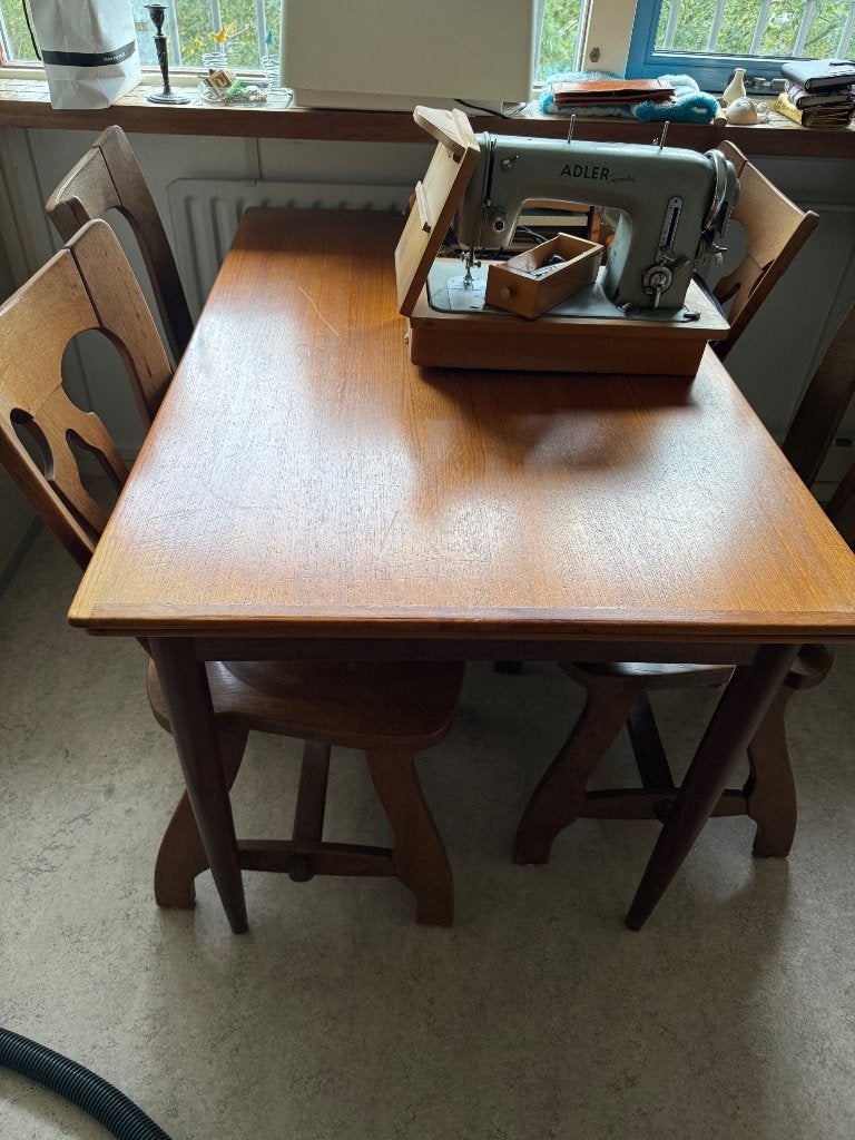 Eettafel met 4 stoelen, Ophalen, Gebruikt, 100 tot 150 cm, 50 tot 100 cm