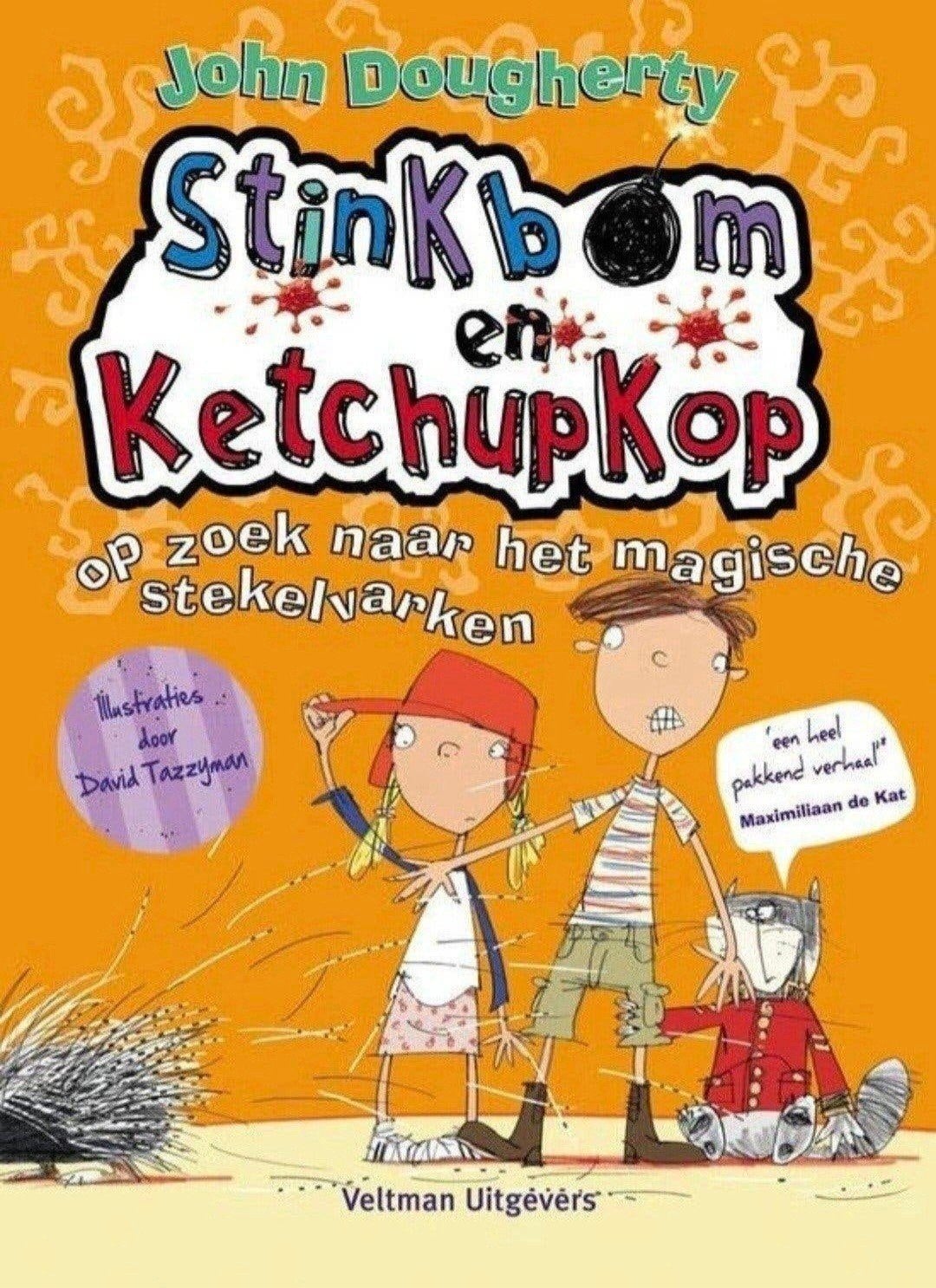 Stinkbom en Ketchupkop op zoek naar het magische stekelvarke, Boeken, Verzenden, Zo goed als nieuw, Fictie algemeen