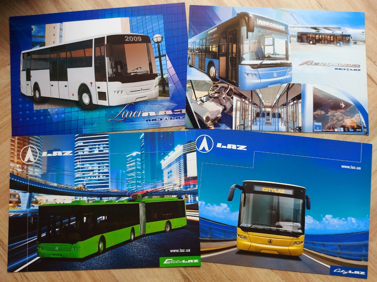 4x LAZ bus / coach folder sheets Engelstalig, Ophalen of Verzenden, Zo goed als nieuw, Overige merken