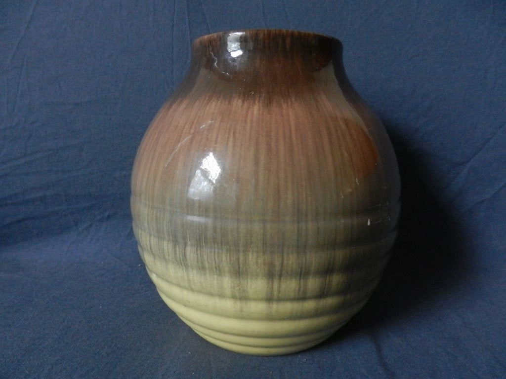 Fraaie aardewerk paars blauwe vaas Katwijk Klinkenberg h. 21, Antiek en Kunst, Ophalen of Verzenden