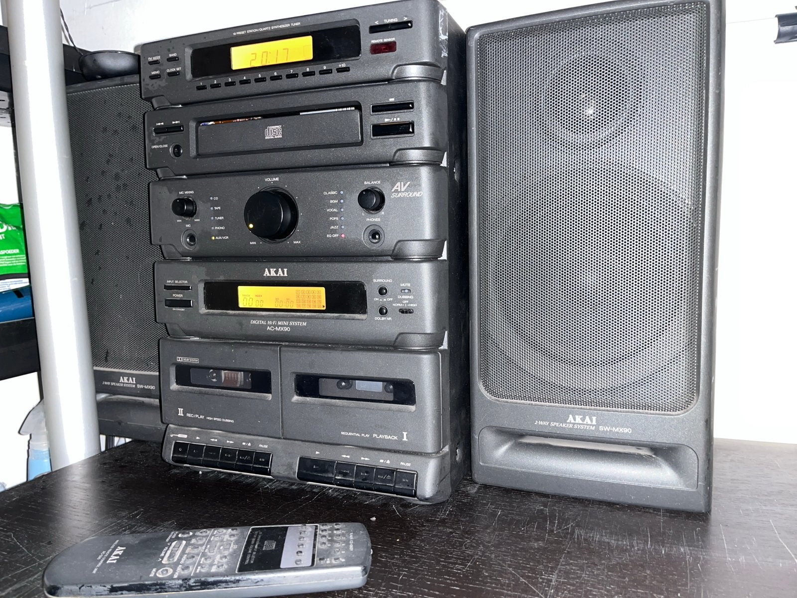 Akai Digital Hi-Fi Mini Systeem AC-MX90 met phono ingang, Audio, Tv en Foto, Ophalen, Gebruikt, Cassettedeck, Microset